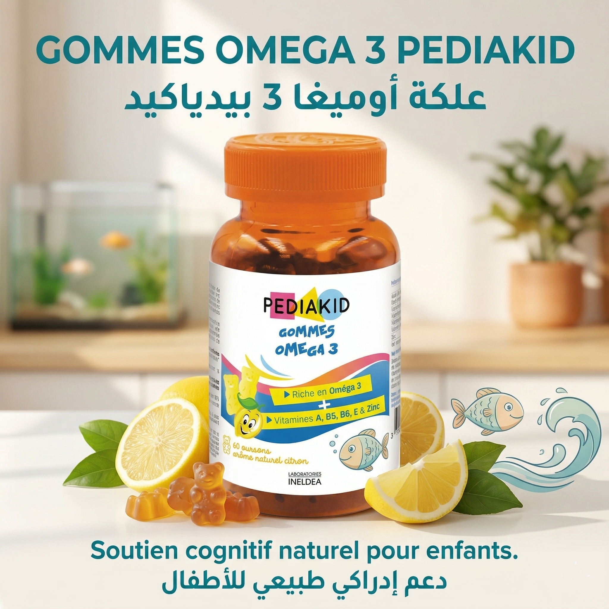 PEDIAKID Gommes Omega 3 - 60 Pièces 138g