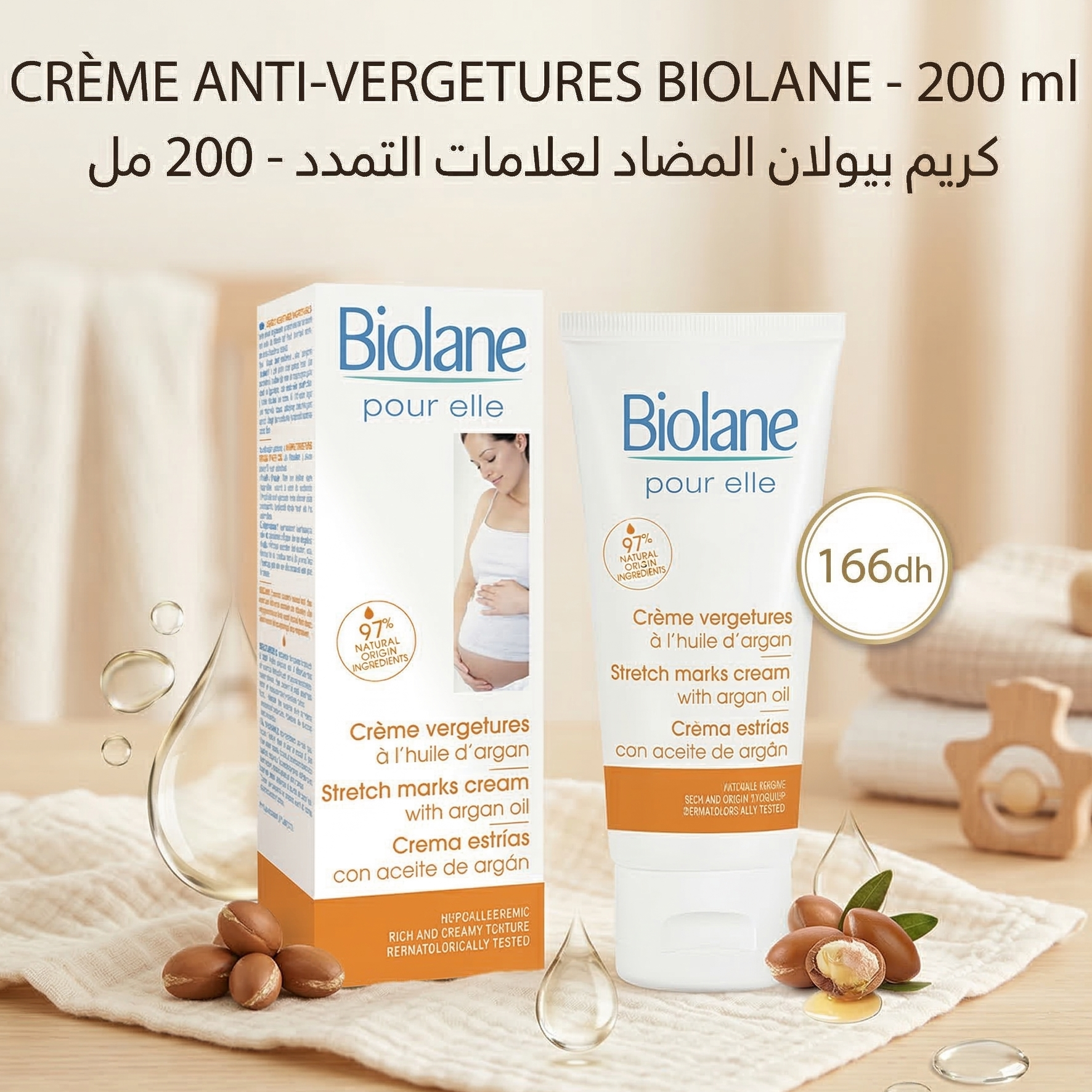 Crème anti-vergetures Bioline - 200 ml - Biolane