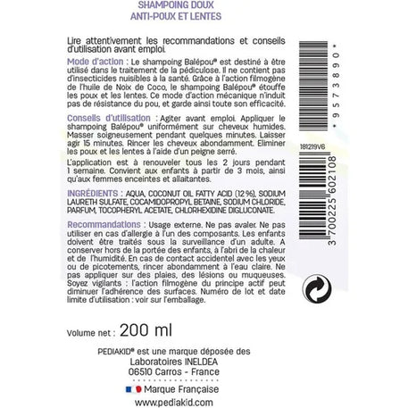 Pediakid balépou shampooing anti-poux et lentes 200ml