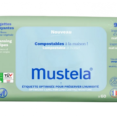 Mustela Organic Avocado Cleansing Wipes - 60 units