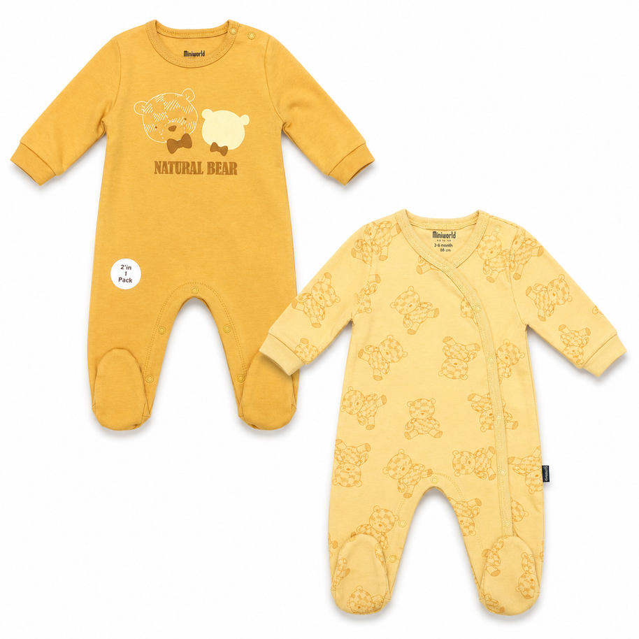 Pack de 2 Grenouillères Miniworld 100% Coton