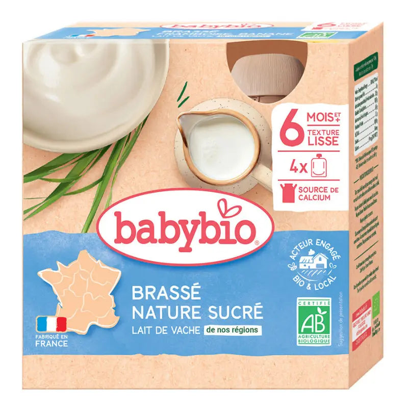 Babybio brassé nature sucré 4×85g