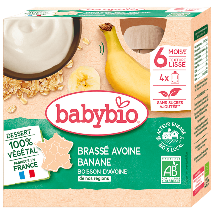 Babybio brassé avoine banane 4×85g