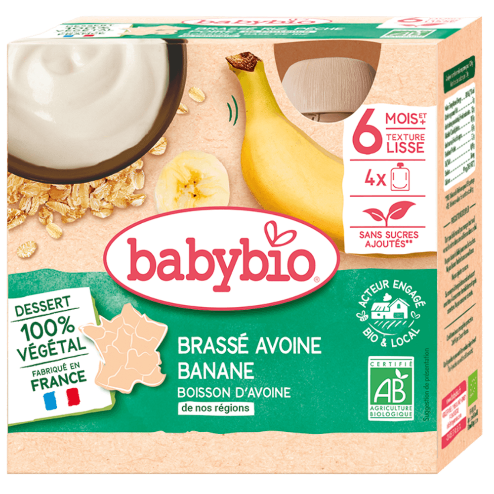 Babybio brassé avoine banane 4×85g