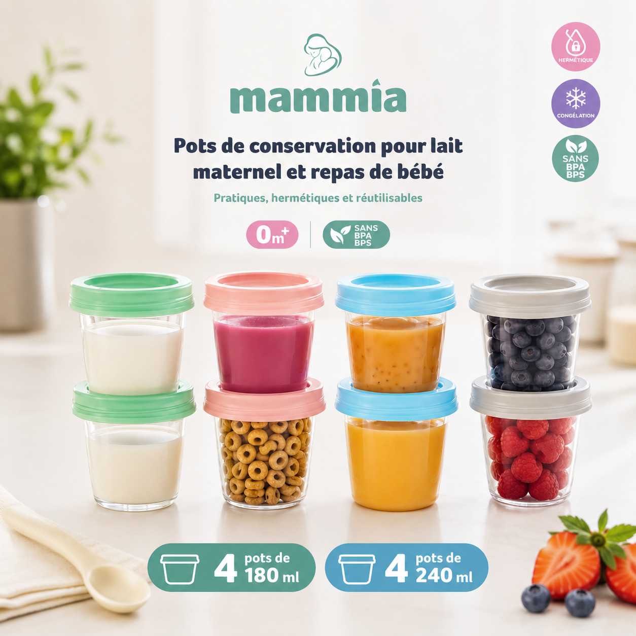 Mammia pots de conservation