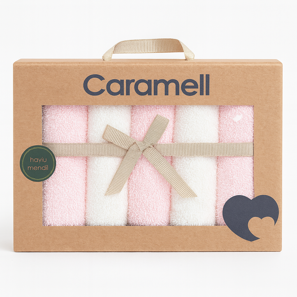 طقم من 5 مناديل قماش وردية - Caramell