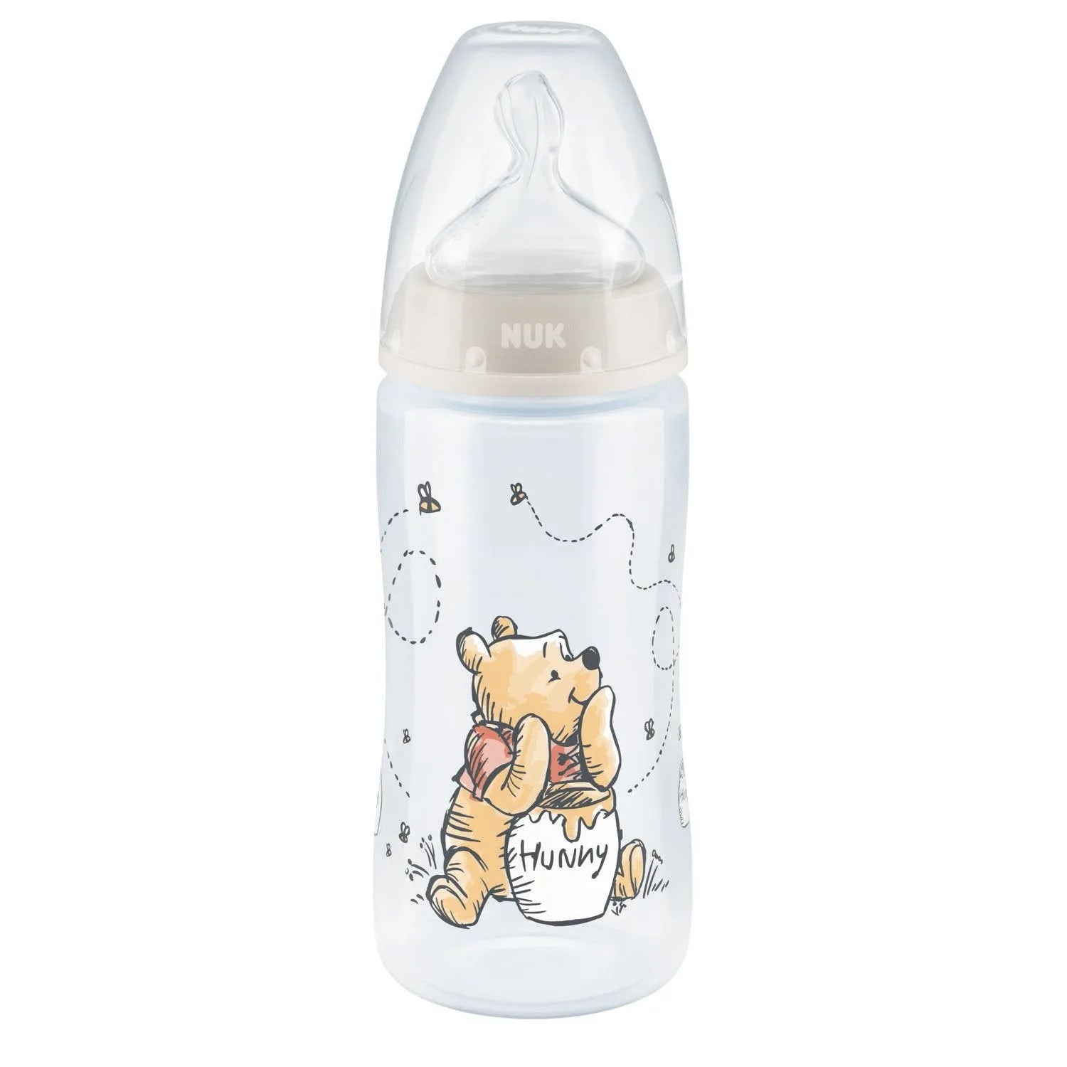 Nuk Biberón First Choice+ 300ml 0-6 meses - Winnie the Pooh gris