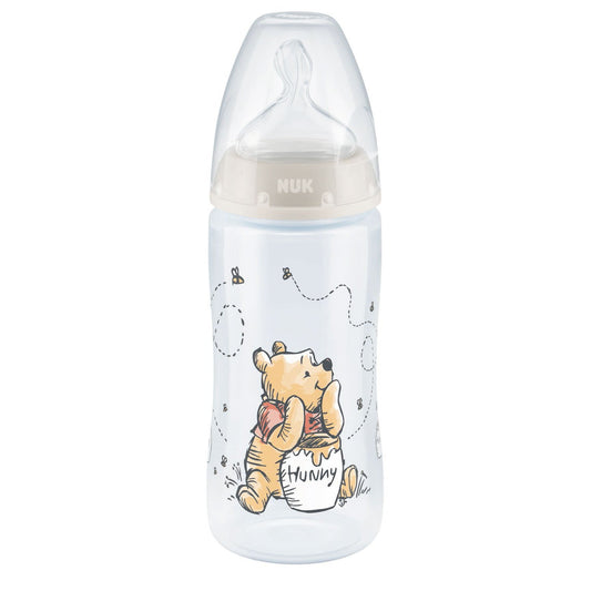 Nuk Biberon First Choice+ 300ml 0-6 mois - Winnie l’Ourson gris