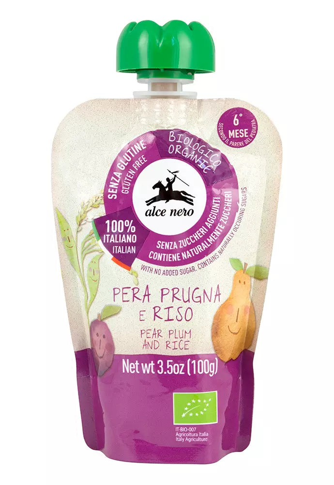 ALCE NERO PUREE POIRE PRUNEAU 100G - Babybio - pour bébé Maroc -www.babyboss.ma