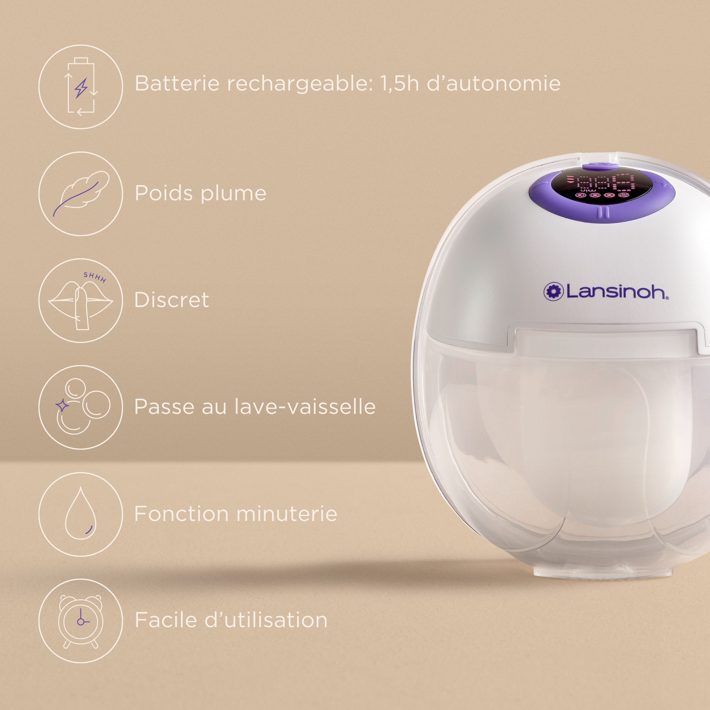 Tire-lait mains libres – Compact, portable et confortable -Lansinoh - Lansinoh - 