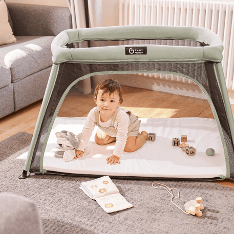 Lit parapluie avec berceau - Moov & Comfy - Babymoov - Babymoov - SORTIE pour bébé Maroc -www.babyboss.ma