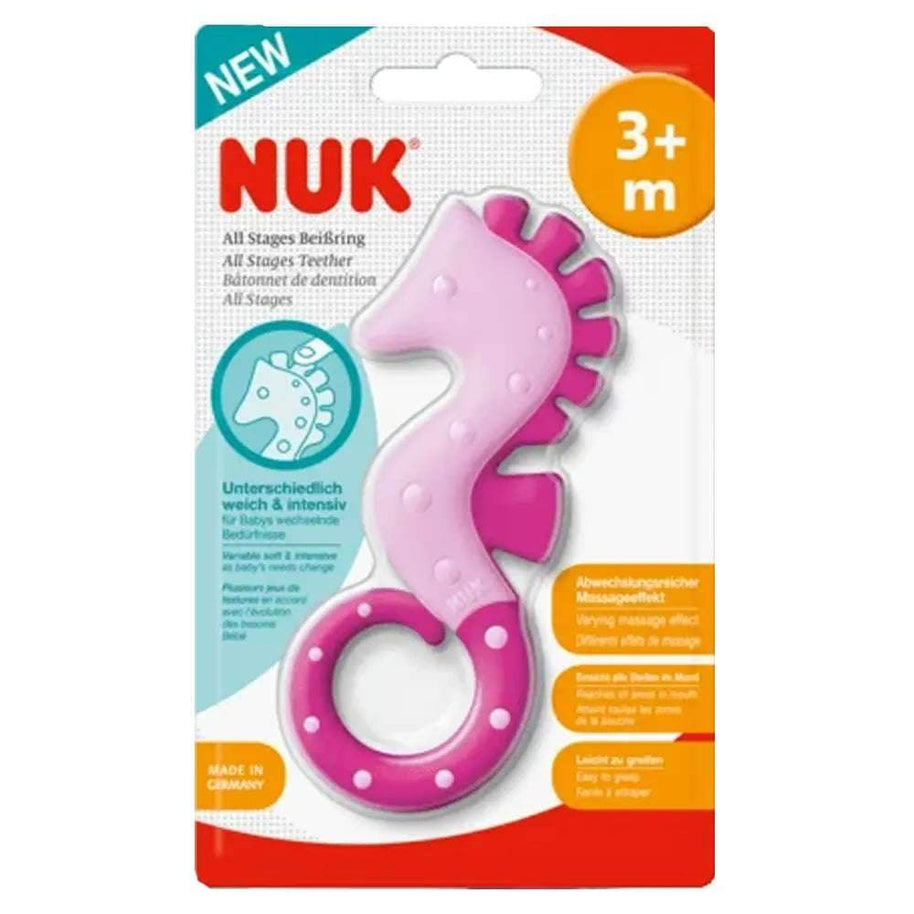 NUK Anneau de Dentition Hippocampe Rose - 3M+ - NUK - Anneau de dentition pour bébé Maroc -www.babyboss.ma