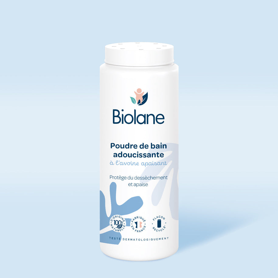 Talc - Poudre de bain adoucissante - Biolane - Change pour bébé Maroc -www.babyboss.ma