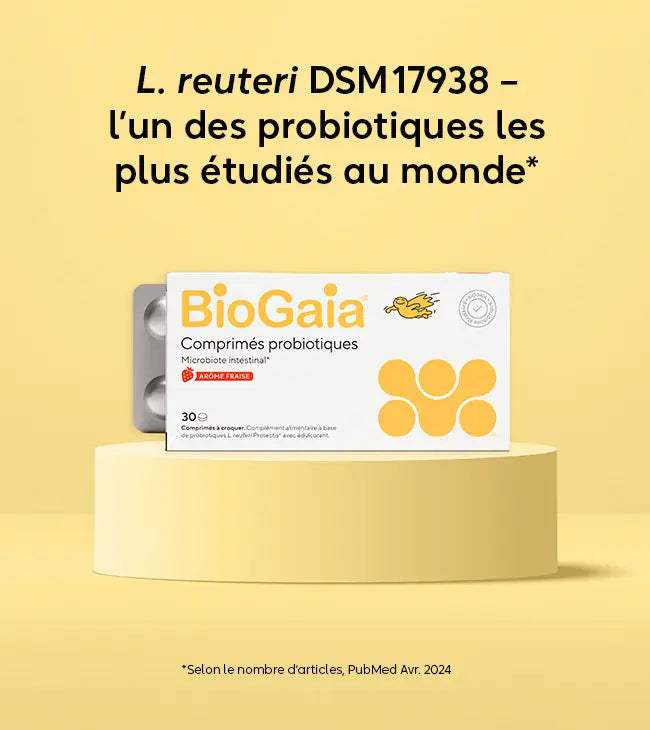 BioGaia® Comprimés probiotiques arôme fraise - dès 3 ans - BioGaia - Soins Digestifs pour bébé Maroc -www.babyboss.ma