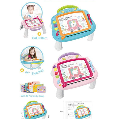 Ardoise Musicale Magnétique de Dessin 18M+ - Rose - Kids Melody - Ardoises Magnétiques pour bébé Maroc -www.babyboss.ma