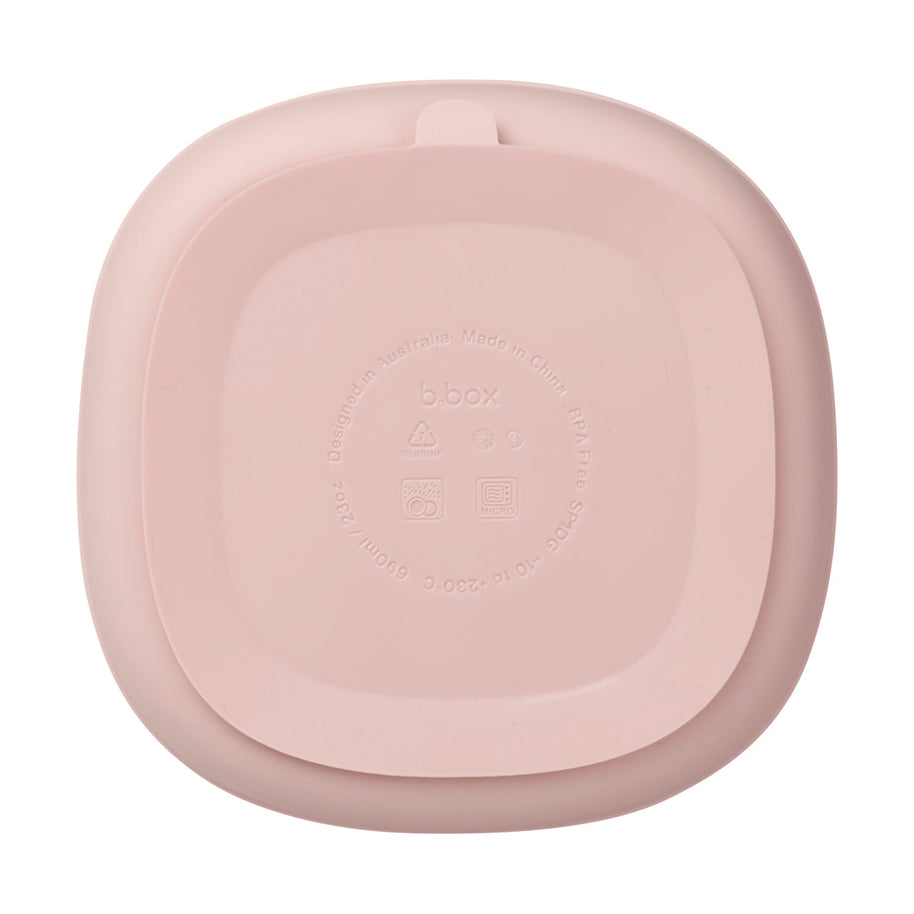 Assiette en Silicone Compartimentée + Couvercle - blush - b.box - Silicone Plate & Lid pour bébé Maroc -www.babyboss.ma