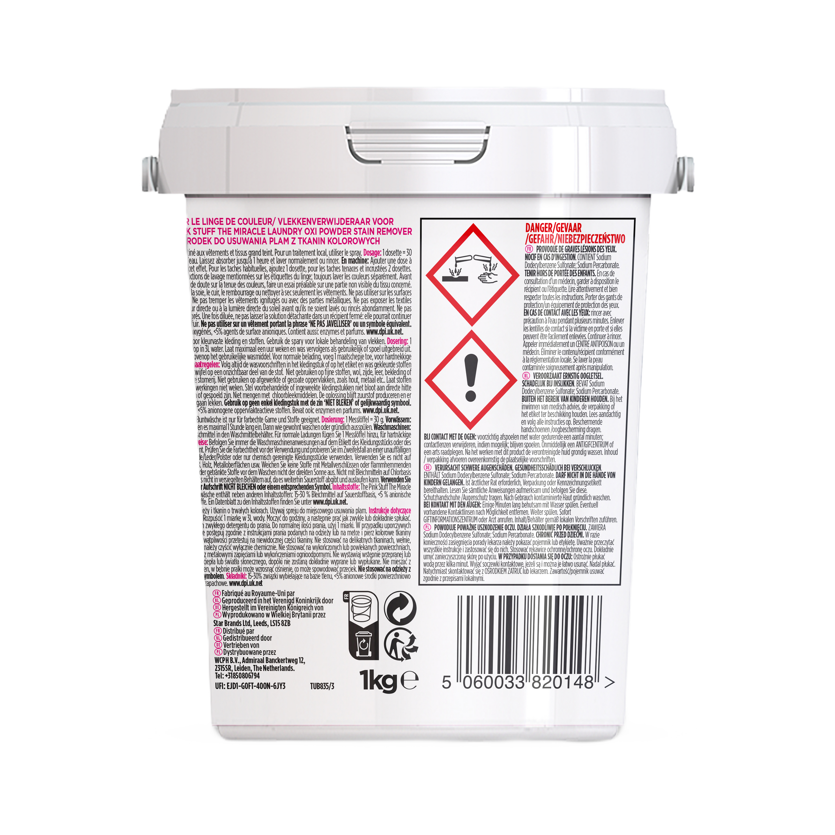 The Pink Stuff – Détachant en Poudre Oxi Miracle pour Linge Couleurs 1 kg - The Pink Stuff - pour bébé Maroc -www.babyboss.ma