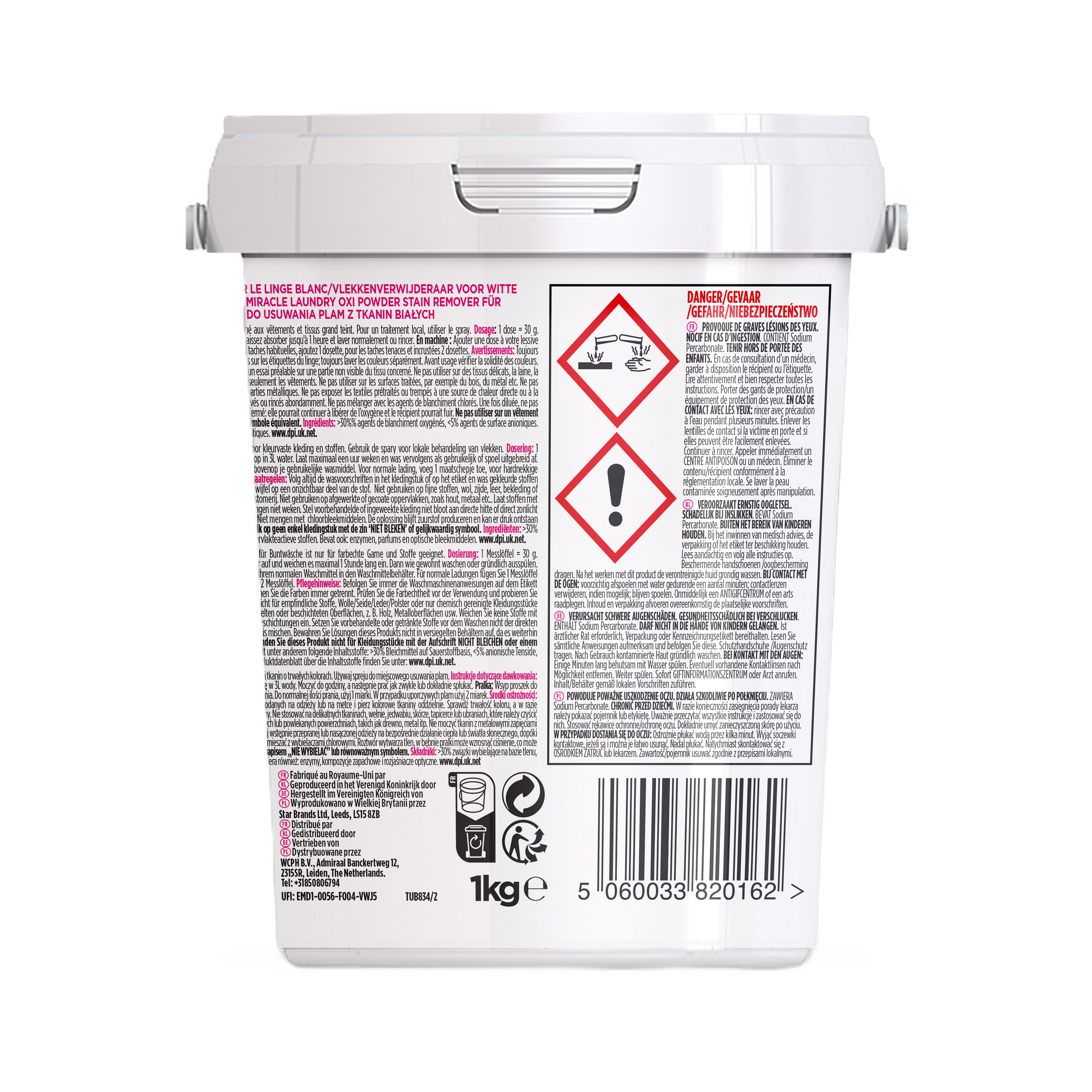 The Pink Stuff – Détachant en Poudre Oxi Miracle pour Linge Blanc 1 kg - The Pink Stuff - pour bébé Maroc -www.babyboss.ma