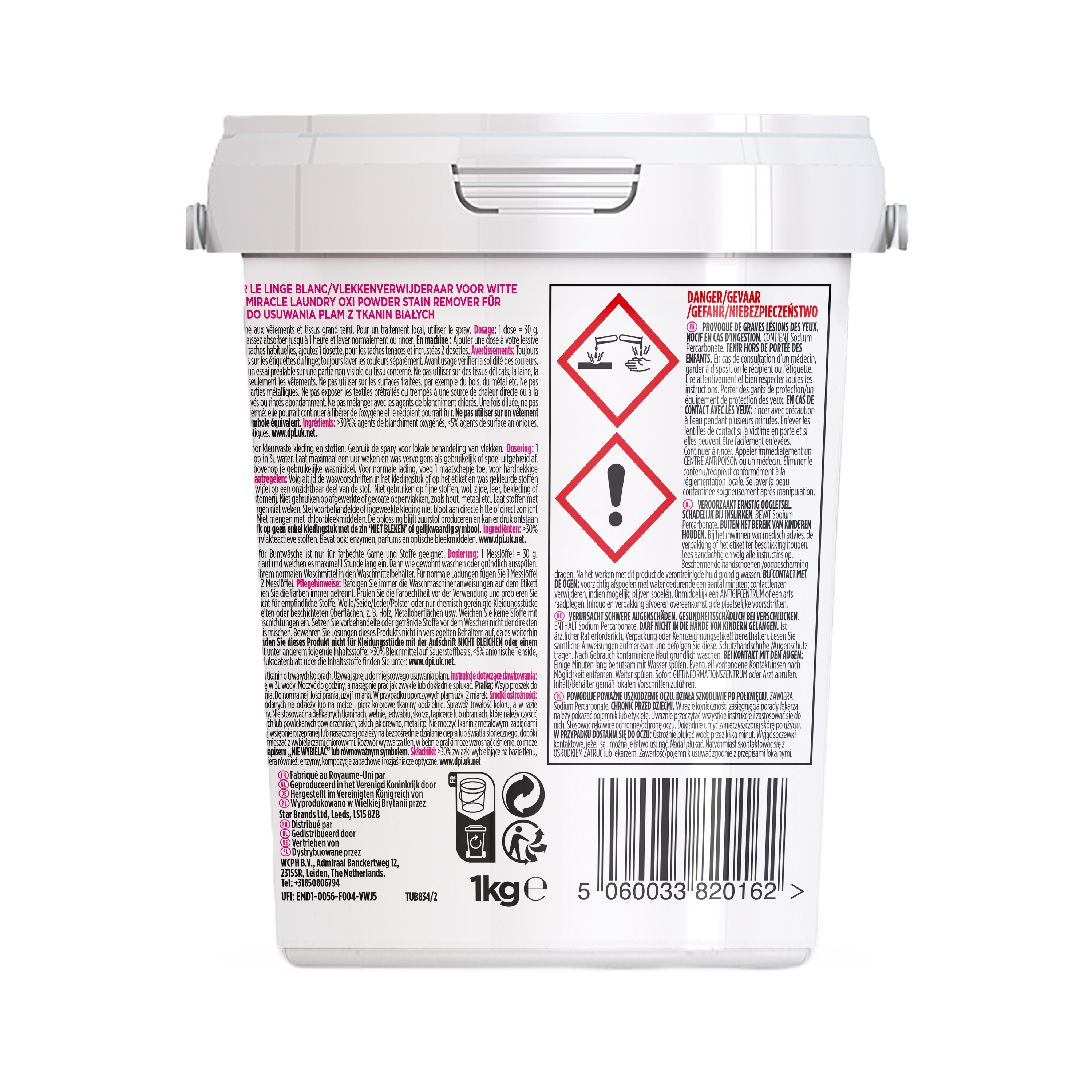 The Pink Stuff – Détachant en Poudre Oxi Miracle pour Linge Blanc 1 kg - The Pink Stuff - pour bébé Maroc -www.babyboss.ma