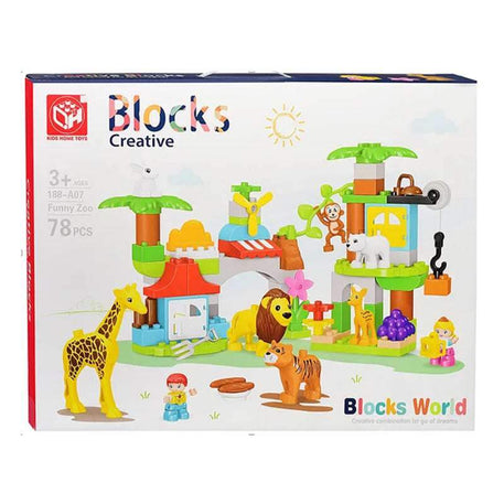 Blocks Creative Zoo +3ans - 78 Pièces - Kids Home - Blocs de construction pour bébé Maroc -www.babyboss.ma