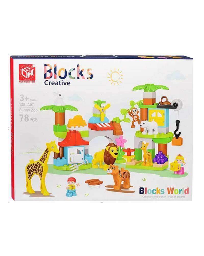 Blocks Creative Zoo +3ans - 78 Pièces - Kids Home - Blocs de construction pour bébé Maroc -www.babyboss.ma