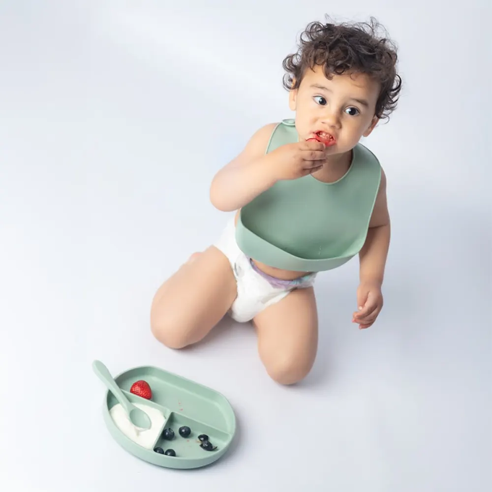Yummy compartmentalized silicone plate with suction cup