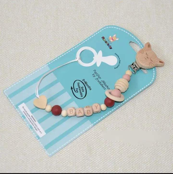 Attache tétine en bois - babyjem - pour bébé Maroc -www.babyboss.ma