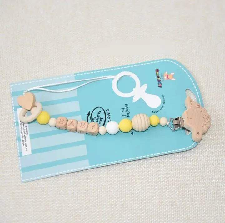 Attache tétine en bois - babyjem - pour bébé Maroc -www.babyboss.ma