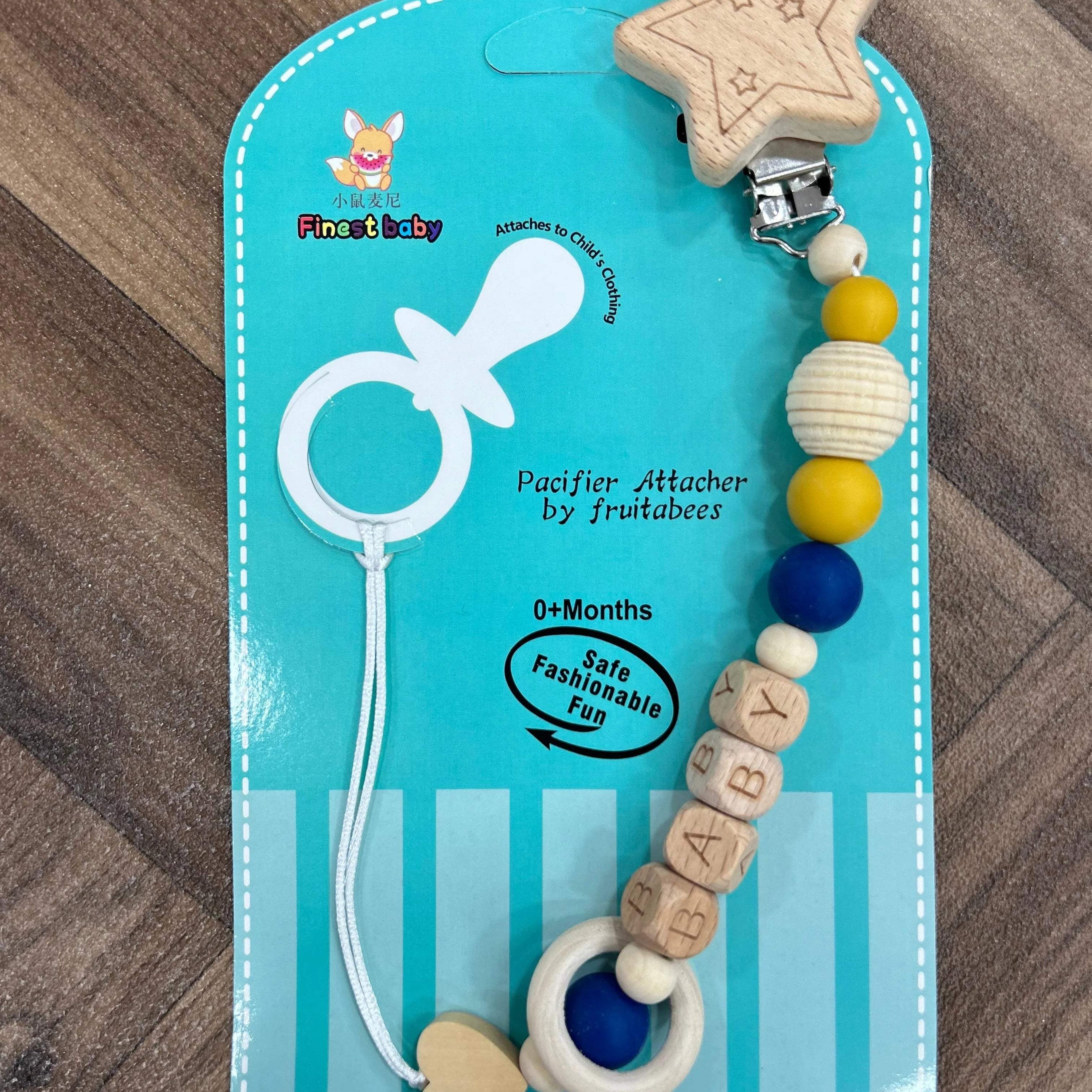 Attache tétine en bois - babyjem - pour bébé Maroc -www.babyboss.ma