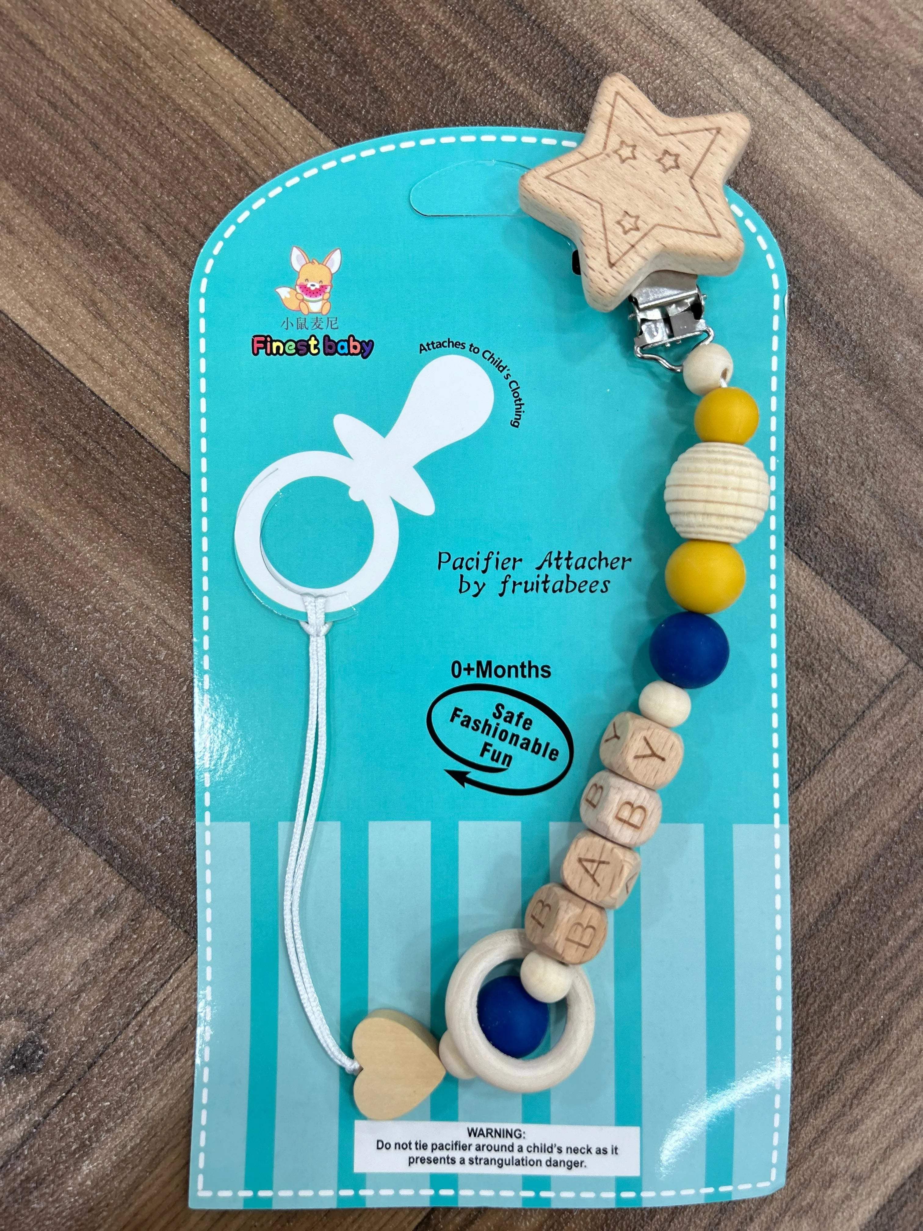 Attache tétine en bois - babyjem - pour bébé Maroc -www.babyboss.ma