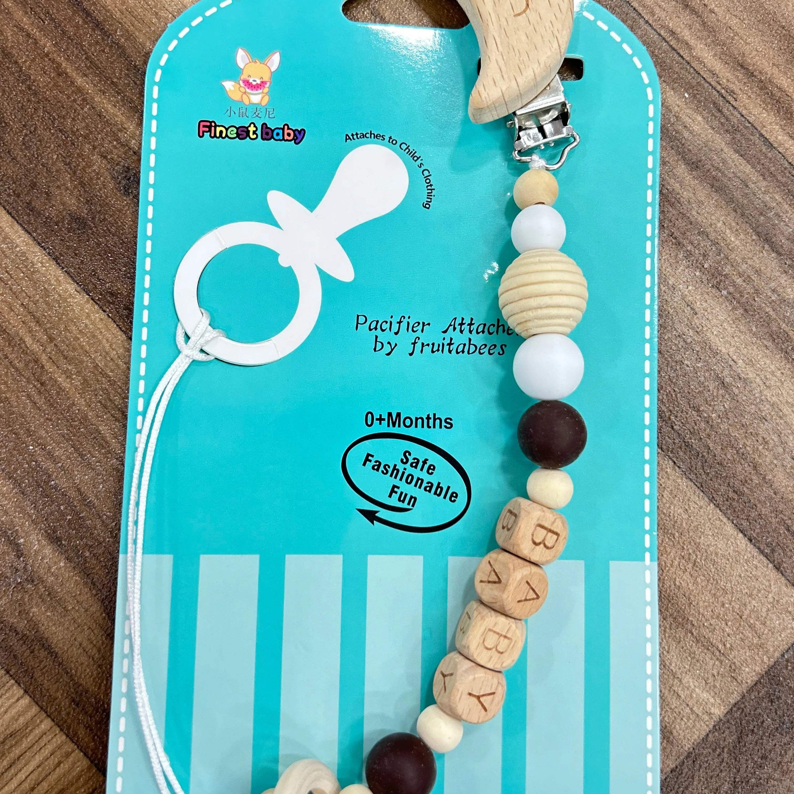 Attache tétine en bois - babyjem - pour bébé Maroc -www.babyboss.ma