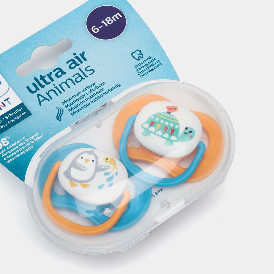 Avent Lot de 2 Sucettes Ultra Air Collection Happy 6-18m Garçon - Babyboss.ma - Philips Avent - pour bébé maroc