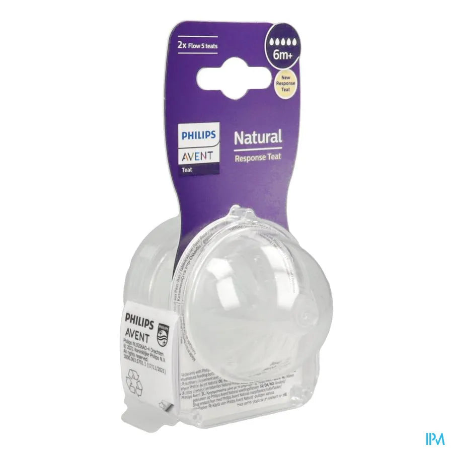 Avent Lot de 2 Tétines Natural Débit Rapide - 6mois+ - Philips Avent - pour bébé maroc