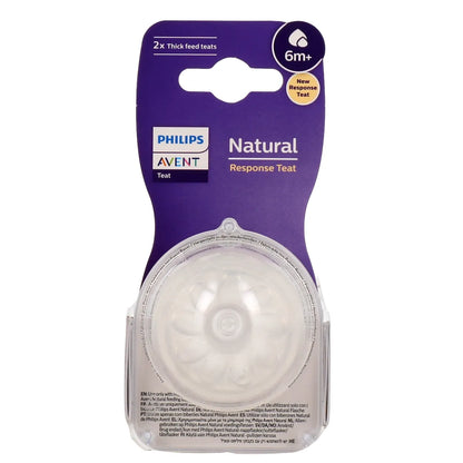 Avent Lot de 2 Tétines Natural Débit Rapide - 6mois+ - Philips Avent - pour bébé maroc