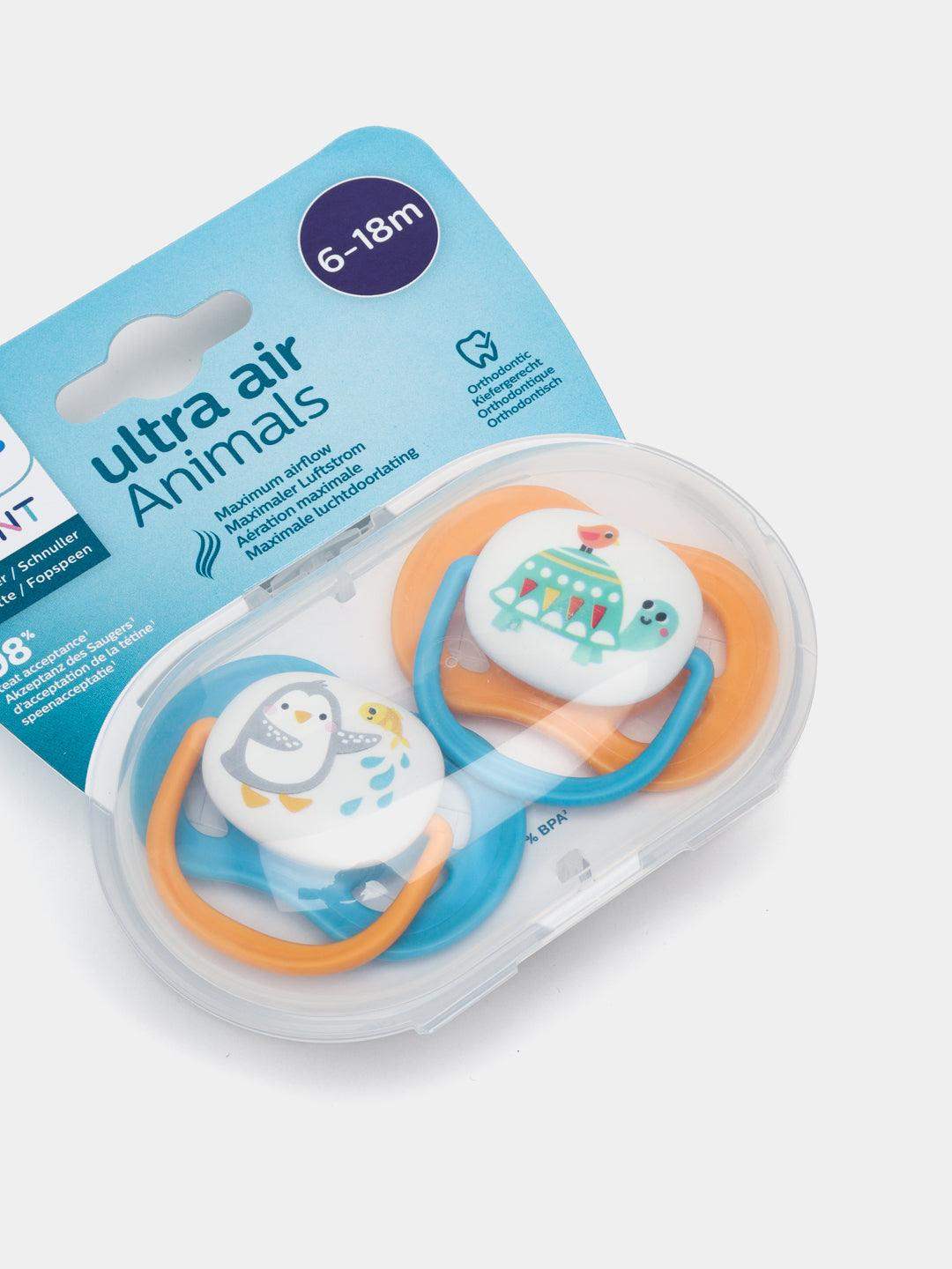 Avent Lot de 2 Sucettes Ultra Air Collection Happy 6-18m Garçon - Philips Avent - - Babyboss.ma