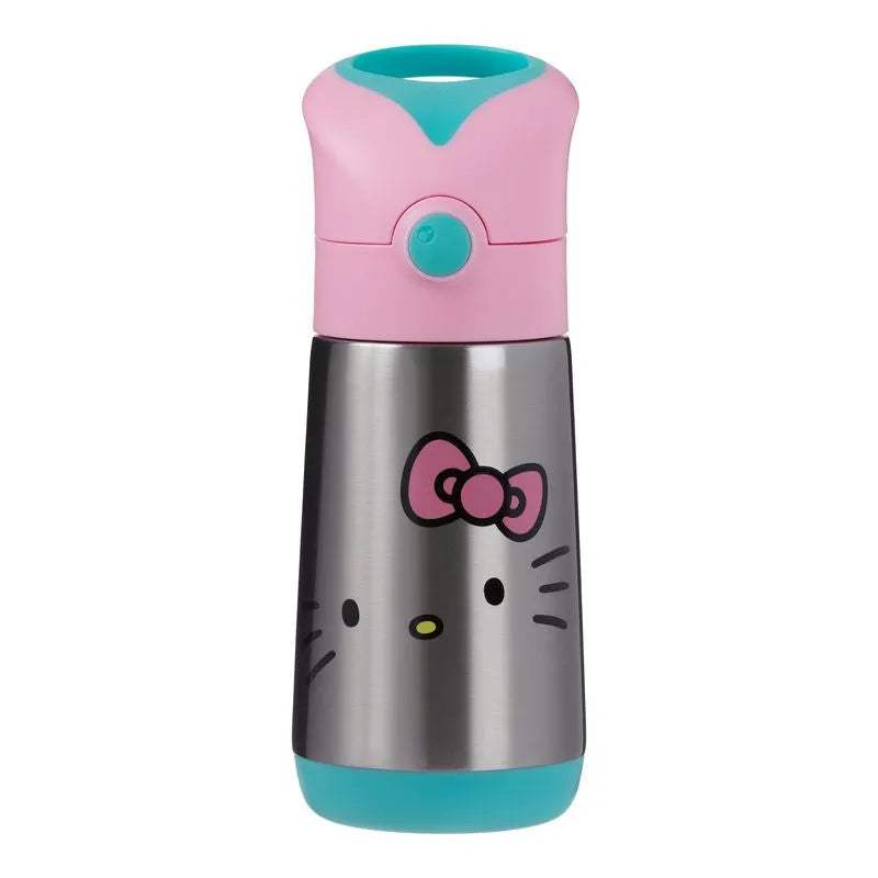 b.box gourde isotherme à paille Hello Kitty Fashionista 350 ml, couvercle rose et base turquoise – Babyboss.ma