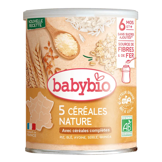 Babybio 5 Céréales Nature 220g - Babyboss.ma - Babybio - pour bébé maroc