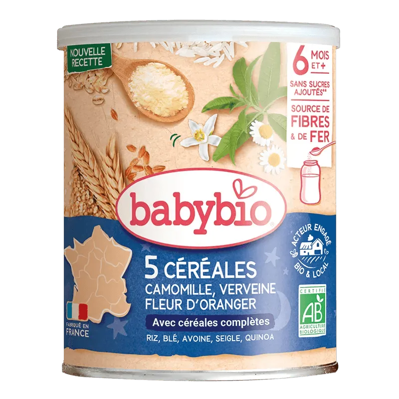 Babybio Céréales Verveine, Fleur d'Oranger &amp; Camomille Bio - Céréales Bébé Apaisantes 220g - Babybio - pour bébé maroc