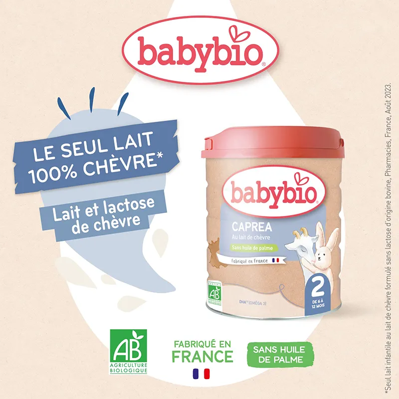 Babybio Lait de chèvre Caprea 2ème Âge 800g - 6-12mois - Babyboss.ma - Babybio - pour bébé maroc