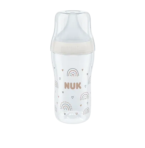 Biberon NUK Perfect Match avec tétine en silicone souple - Blanc