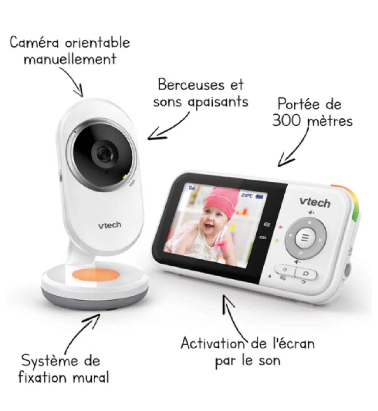 Babyphone Vidéo Clear Plus Vtech - Vtech - phone pour bébé Maroc -www.babyboss.ma
