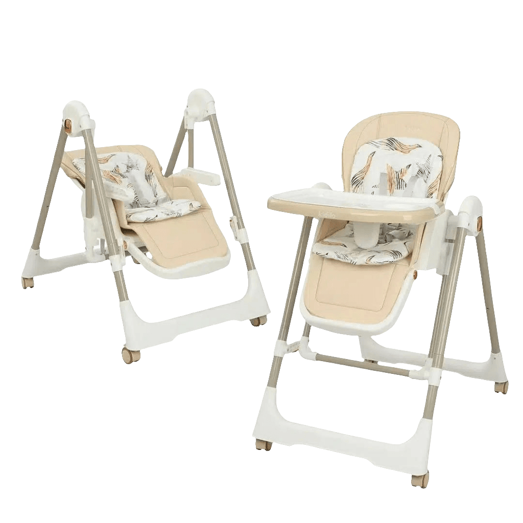 Kidilo Chaise haute avec fonction Balancelle et Relax-Gold - Kidilo - pour bébé maroc - www.babyboss.ma