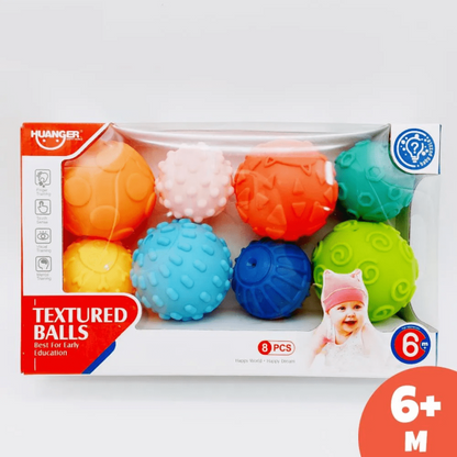 Balles Texturées 8 pieces huanger - Babyboss.ma - pour bébé maroc