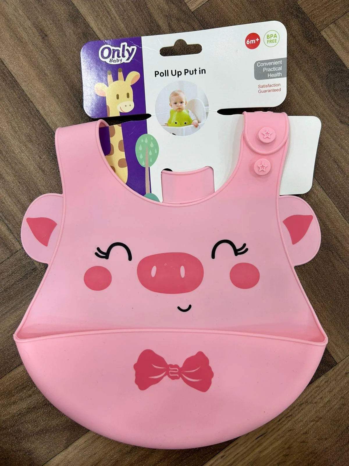 Bavoir en silicone - Only babay - pour bébé Maroc -www.babyboss.ma