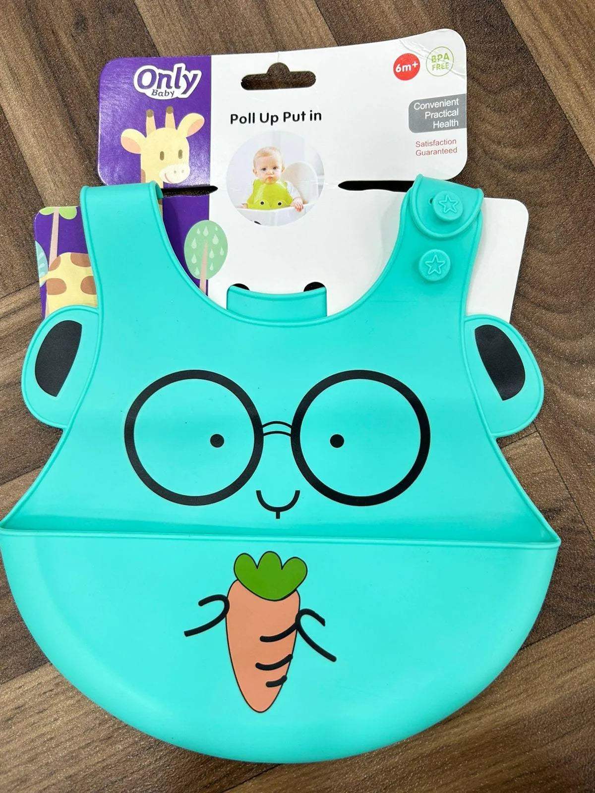 Bavoir en silicone - Only babay - pour bébé Maroc -www.babyboss.ma