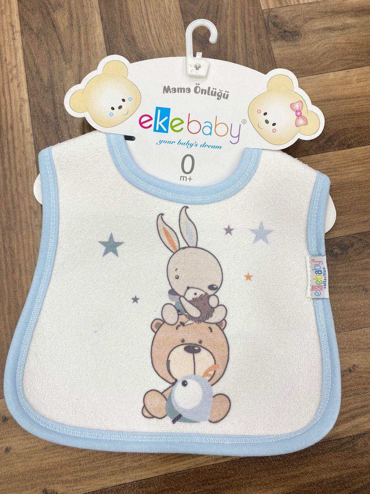 Bavoir imperméable bleu - Ekebaby - pour bébé Maroc -www.babyboss.ma