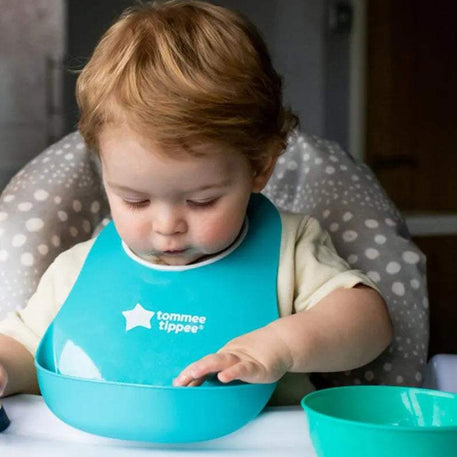Bavoir Tommee Tippee avec Fermoir Réglable - Turquoise - Tommee Tippee - Bavoirs pour bébé Maroc -www.babyboss.ma