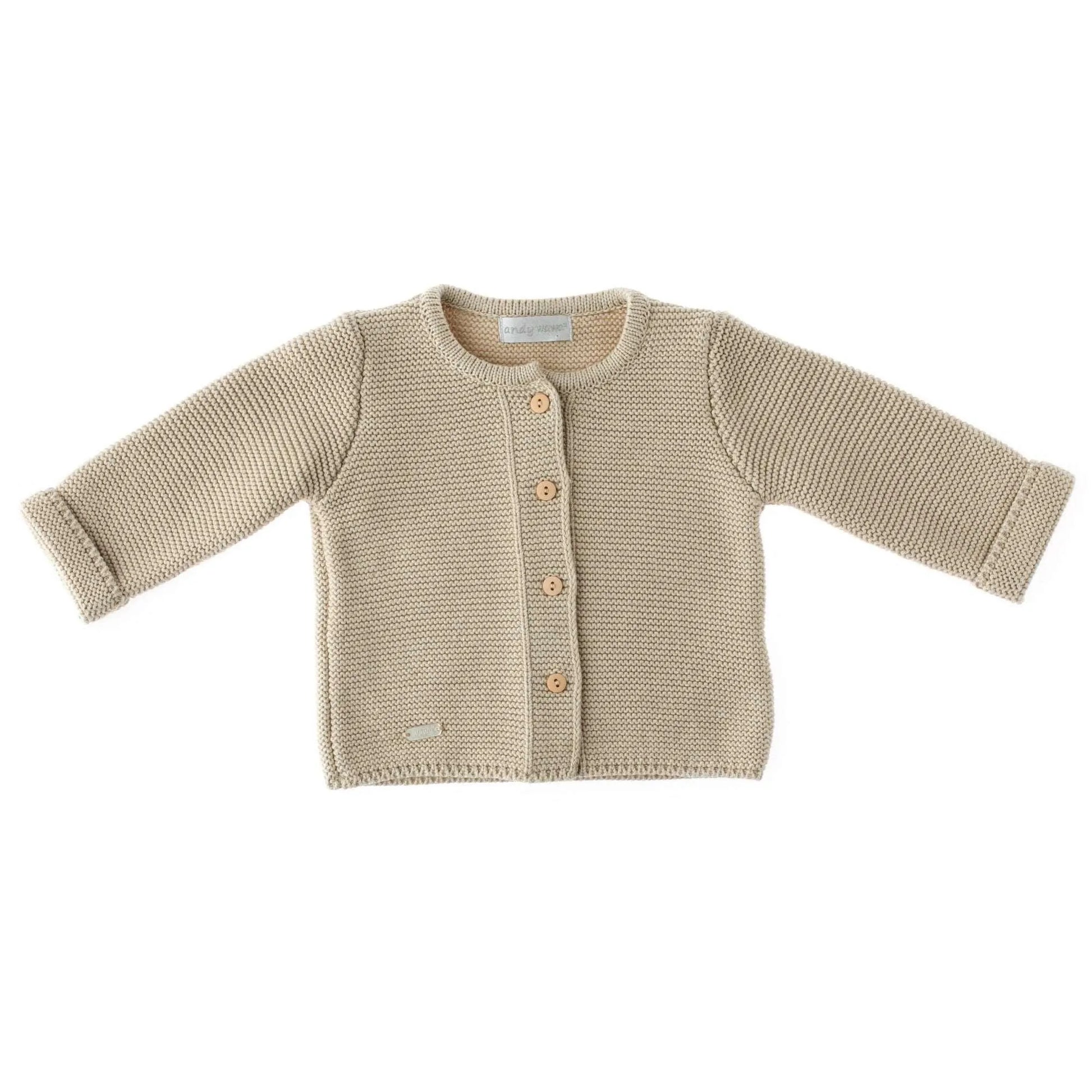 Beige Knitted Cardigan - Babyboss.ma - Andywawa - pour bébé maroc