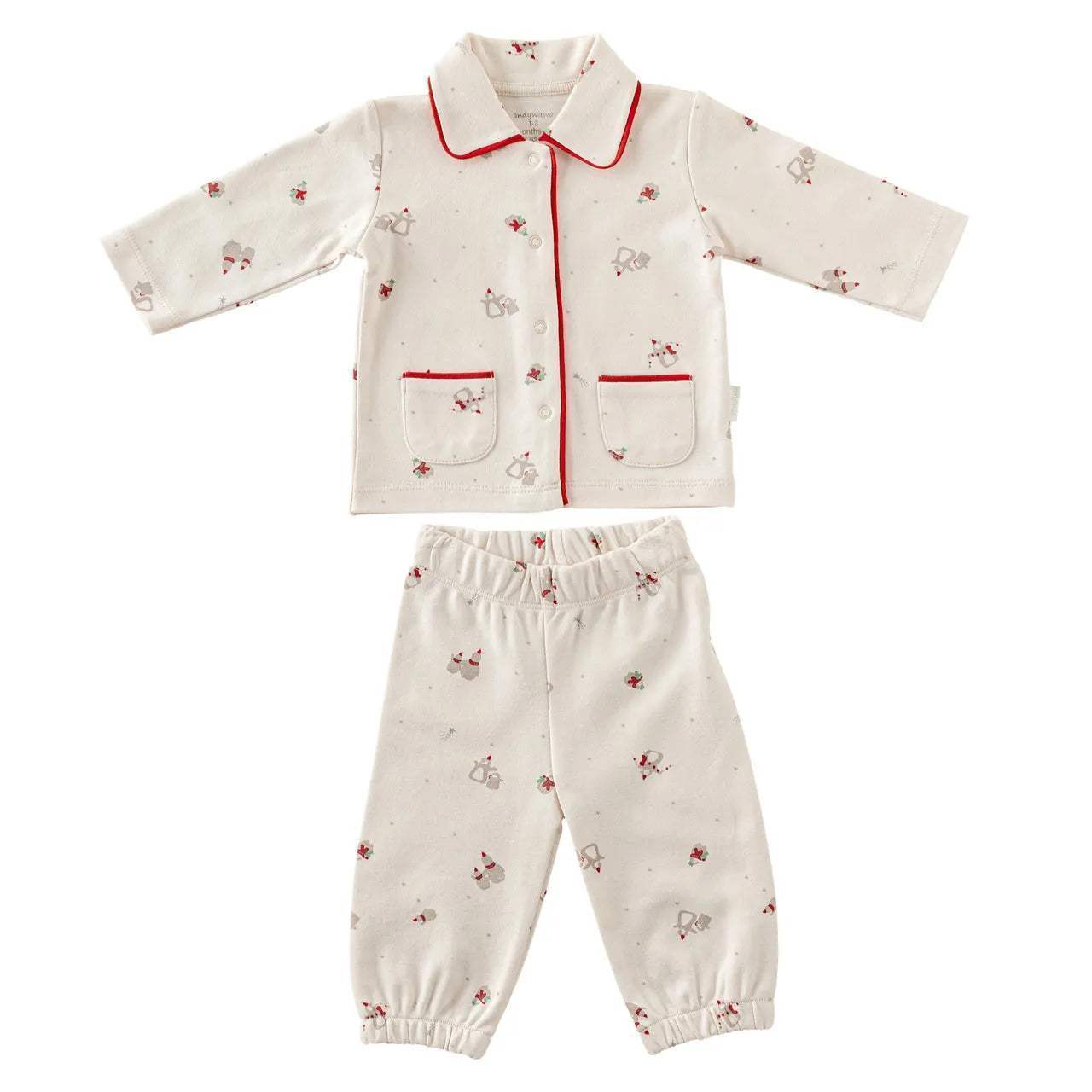 Beige noel pyjama pour Bebe 100% cotton Andywawa - Andywawa - pour bébé Maroc -www.babyboss.ma