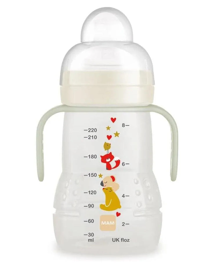 Biberon et tasse MAM Trainer 220ml - Blanc - Babyboss.ma - MAM - pour bébé maroc